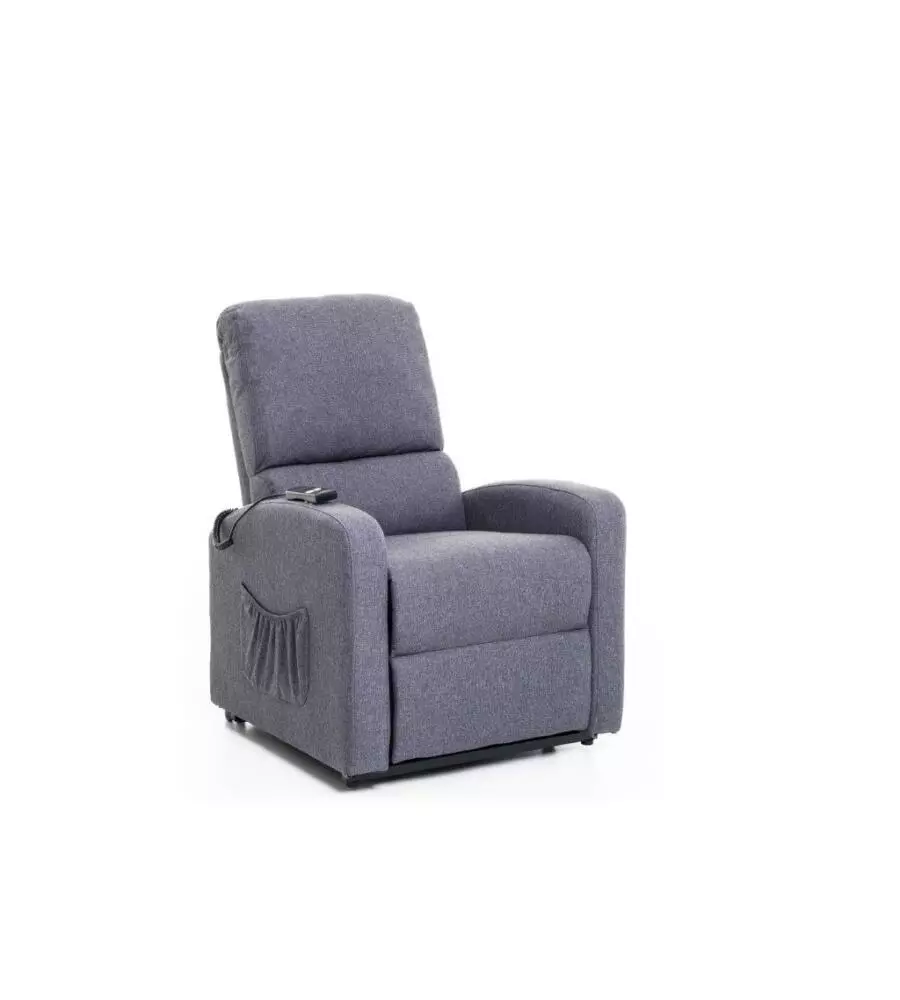 Poltrona con recliner elettrico "fiorella" blue jeans, 73x80x101 cm